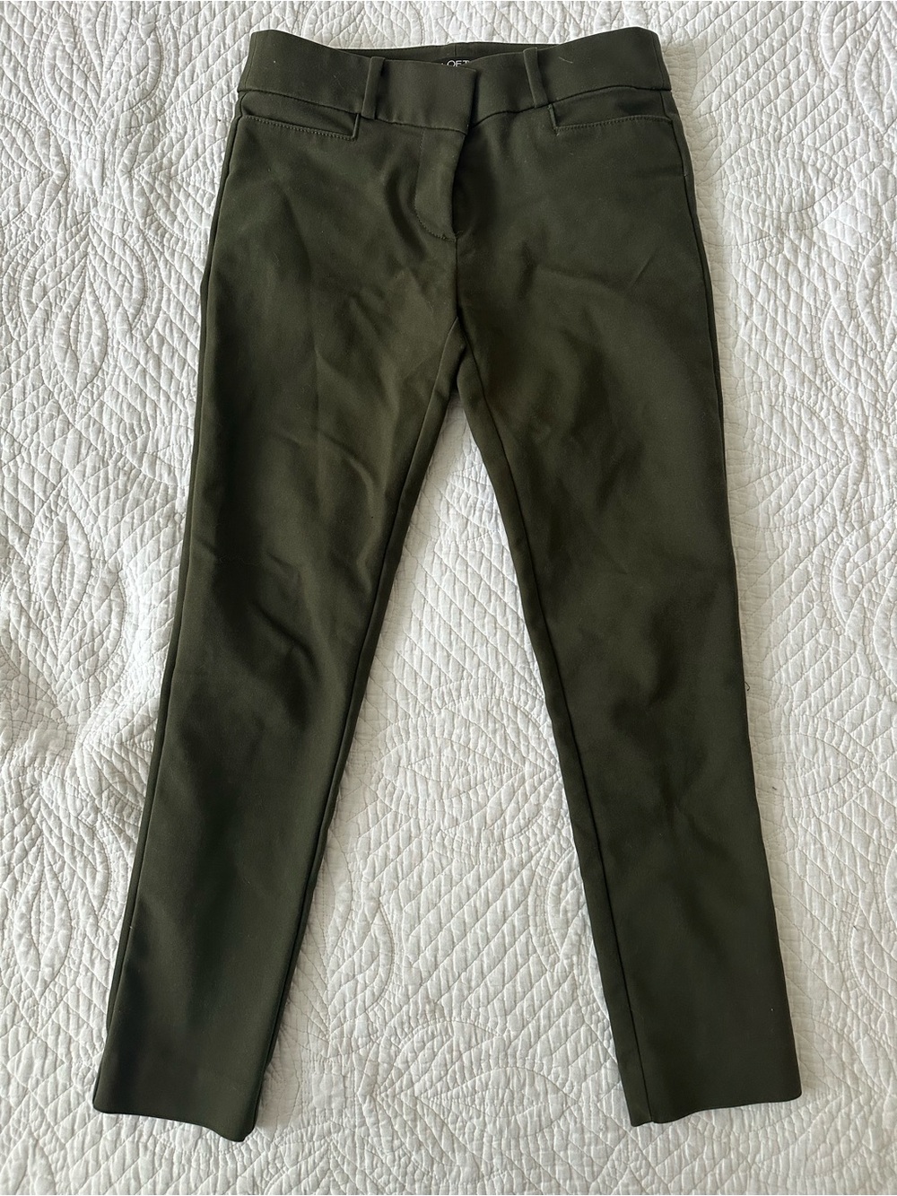 LOFT Olive Green Slim Dress Pants